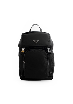 Nylon and saffiano leather backpack