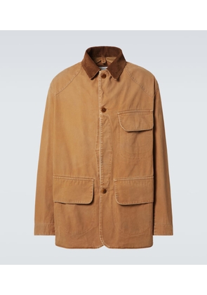 Maison Margiela Corduroy-trimmed cotton jacket