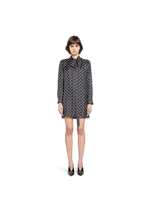 Horsebit Print Silk Twill Dress