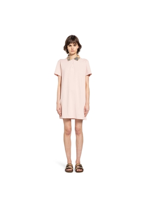 Check Collar Cotton Polo Shirt Dress