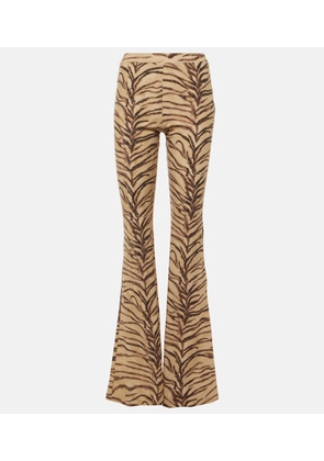 Stella McCartney Tiger-print jersey flared pants