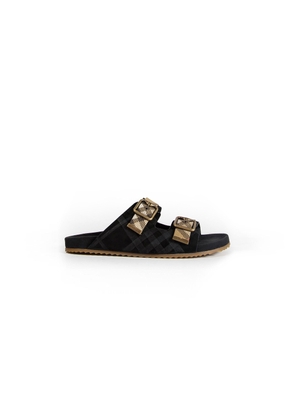 Double buckle Checked Sandals