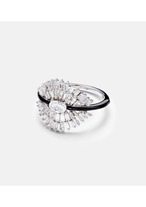 Kamyen Eyelash 18kt white gold pinky ring with diamonds