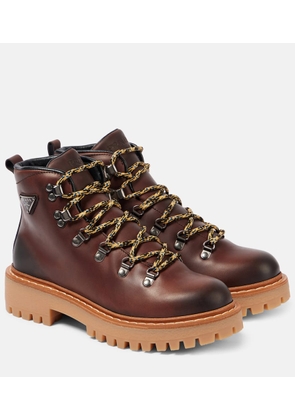 Prada St. Moritz leather lace-up boots