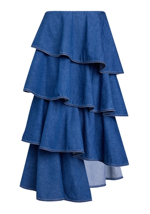 ALAÏA Spiral Denim Skirt - Moda Operandi