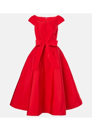 Monique Lhuillier Bow-detail silk midi dress