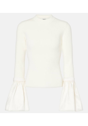 Simkhai Agata taffeta-trimmed ribbed-knit top