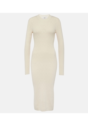 Ami Paris Knitted cotton and wool midi dress