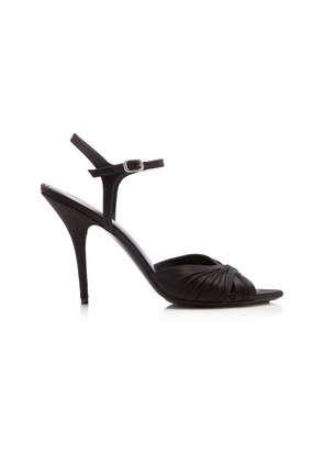 Balenciaga Dynas Plisse Satin Heeled Sandals - Moda Operandi