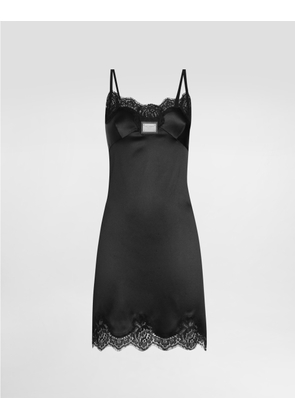 Dolce & Gabbana Short Slip Dress With Tag - Woman Dresses Black Silk 44