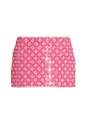 Miu Miu Crystal and Sequin-Embellished Cady Mini Skirt - Moda Operandi