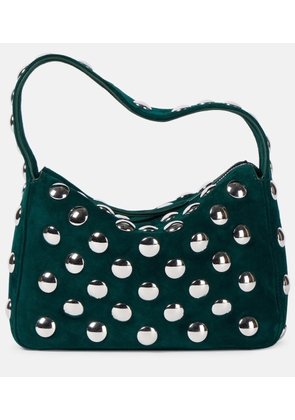 Khaite Elena Small studded suede shoulder bag