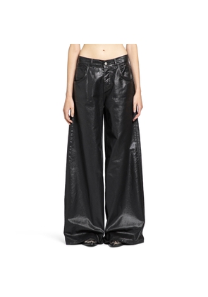 Baggy Coated Leather Effect Denim