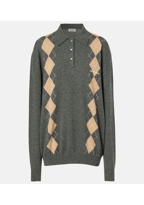 Miu Miu Argyle cashmere sweater