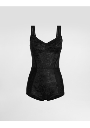 Dolce & Gabbana Corset Bodysuit - Woman Shirts And Tops Black Satin 36