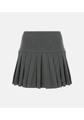 Norma Kamali Pleated cotton-blend miniskirt