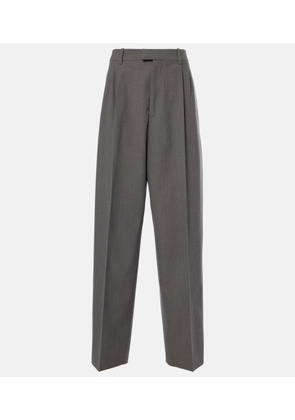 Bottega Veneta Mid-rise wool tricotine straight pants