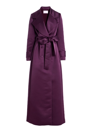 Carolina Herrera Double-Breasted Satin Trench Coat - Moda Operandi
