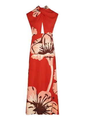 Johanna Ortiz Al Son De Las Astromelias Twisted Jersey Midi Dress - Moda Operandi