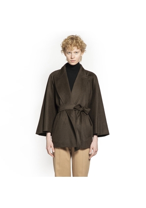 Camel Hair Short Padded Coat