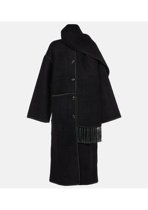 Toteme Embroidered wool-blend scarf coat