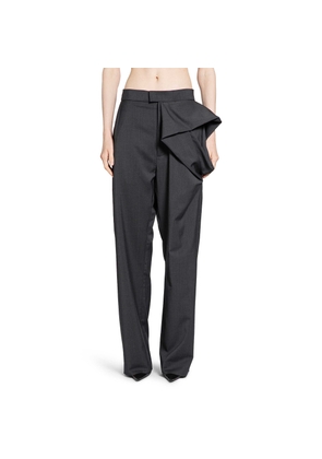 Wool Blend Pants with Floral Detail