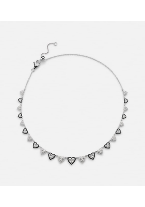 Kamyen 18kt white gold and enamel choker with diamonds