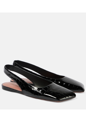 Amina Muaddi Ane patent leather slingback flats