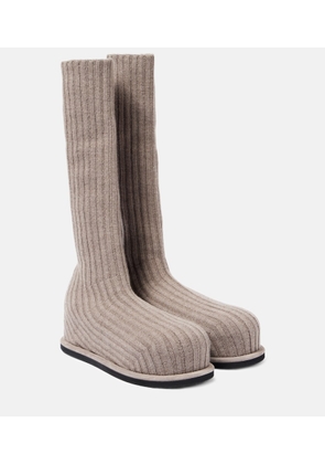 Amina Muaddi Veneda 15 knee-high sock boots