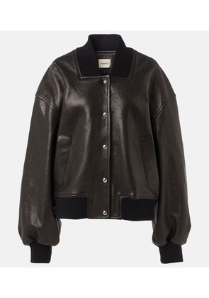 Khaite Spence leather bomber jacket