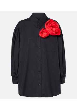 Simone Rocha Floral-applique cotton shirt