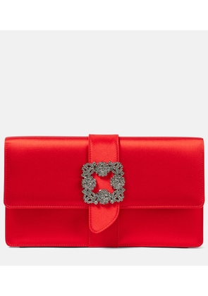 Manolo Blahnik Capri embellished satin clutch