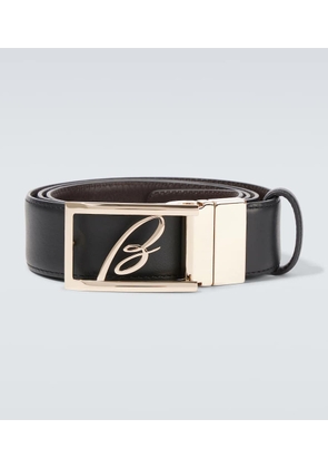 Brioni Logo leather belt