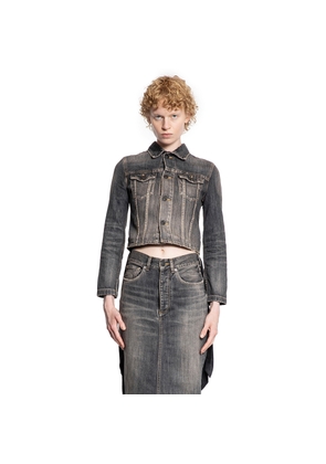 Lace-Up Jacket in Denim