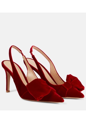 Gianvito Rossi 85 bow-detail velvet slingback pumps