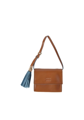 Leather wallet with shoulder strap