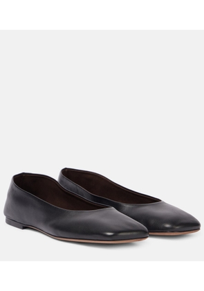 The Row Square leather ballet flats