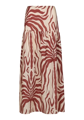 Johanna Ortiz Bohemia Printed Linen Maxi Skirt - Moda Operandi