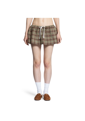 Check Wool Mini Skirt