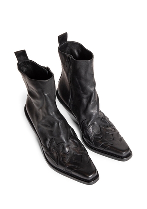 Hemo Western Boots in washed grained calfskin