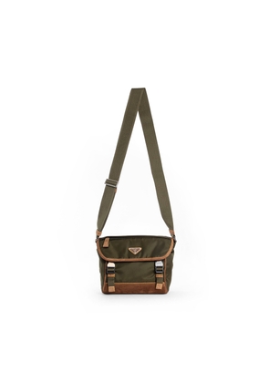 Medium Re-Nylon and Suede Shoulder Bag