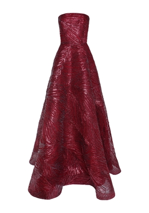 Naeem Khan Metallic Raffia Strapless Evening Gown - Moda Operandi