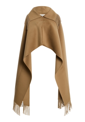 Róhe Fringed Wool Poncho - Moda Operandi
