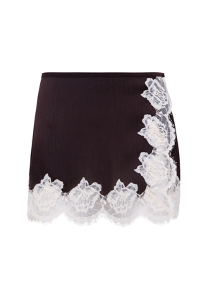 SIEDRÉS Nieca Laced Satin Mini Skirt - Moda Operandi