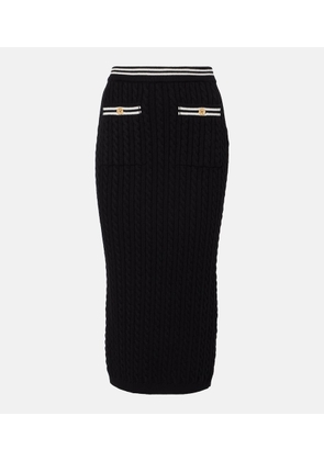 Alessandra Rich Cable-knit cotton midi skirt
