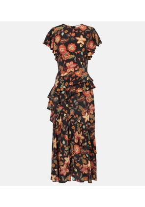 Ulla Johnson Amaia floral crepe de chine midi dress