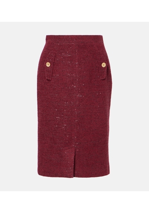 Alessandra Rich Sequined tweed pencil skirt
