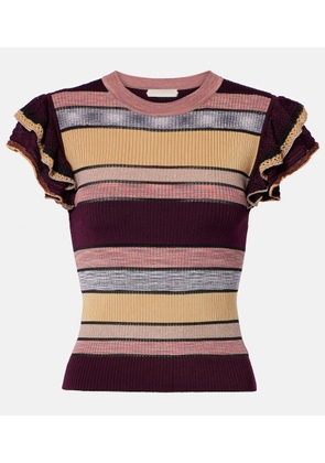 Ulla Johnson Cecile ruffled striped top