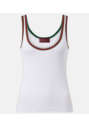 Gucci Ribbed-knit cotton tank top