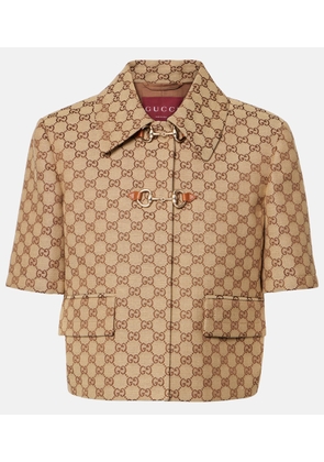 Gucci Horsebit GG Canvas jacket